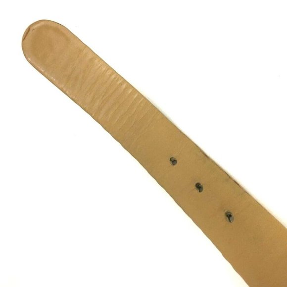 Dior Camel Intrecciato Leather Belt w Oval Two-Tone Buckle - Picture 6 of 9